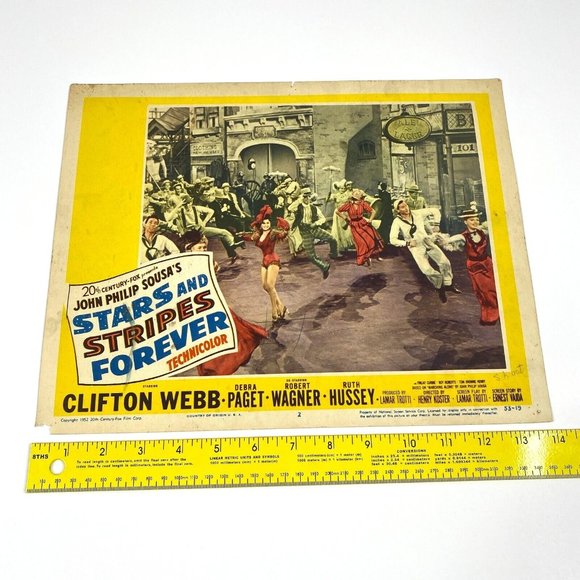 Stars and Stripes Forever 1952 Lobby Card Movie Poster Robert Wagner Clifton Web - Picture 10 of 11